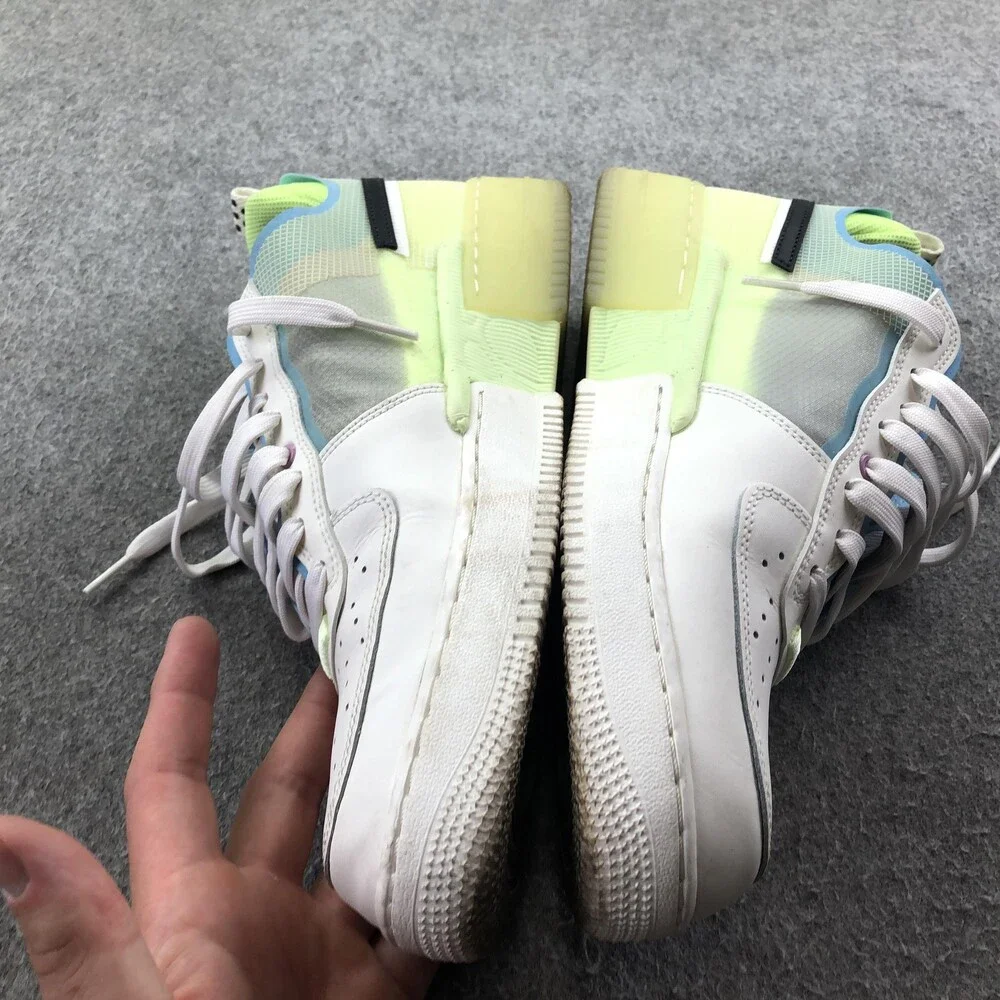 Nike Air Force 1 React Shoes Mens Size 10.5 White Volt Low Sneakers DM0573-101
